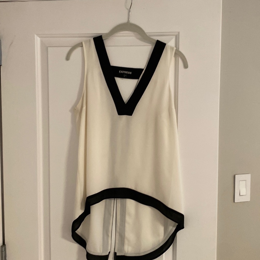 Express Black and White Sleeveless Top